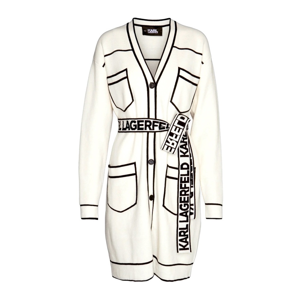 Karl Lagerfeld White and Black Cardigan